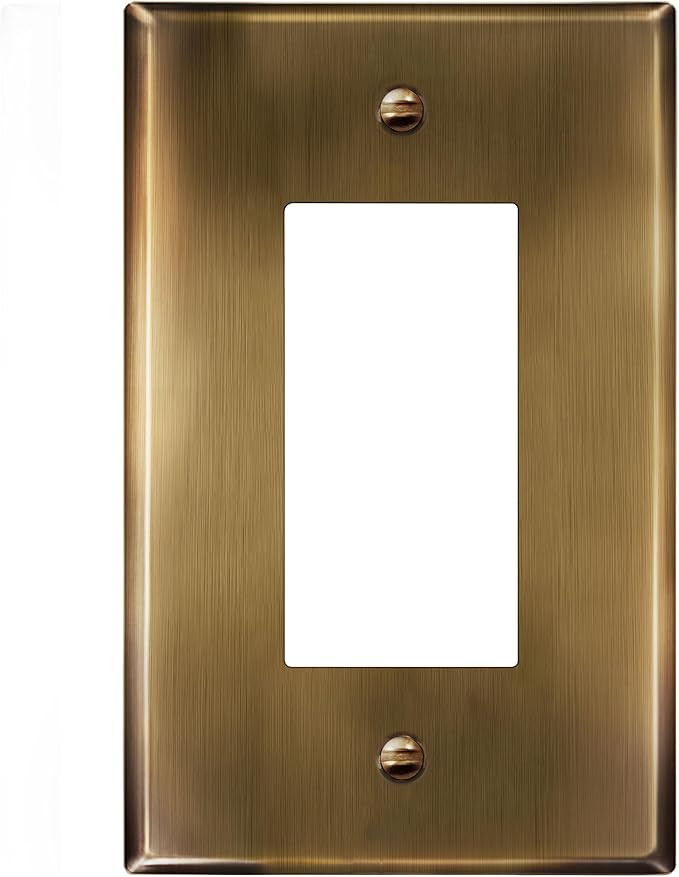 LIDER Decorator Switch or Receptacle Metal Wall Plate, Outlet Cover, Corrosion Resistant, Mid-Siz... | Amazon (US)