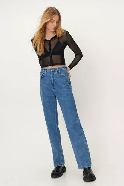 Button Down Mesh Long Sleeved Cropped Shirt | Nasty Gal (US)