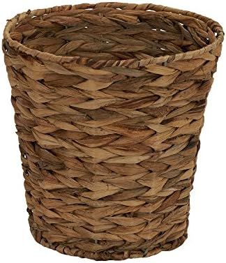 Household Essentials Woven Water Hyacinth Wicker Waste Basket, Natural | Amazon (US)