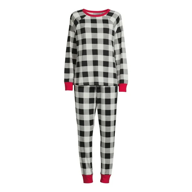 Holiday Time Women's Plaid Matching Family Pajamas Set, 2-Piece, Sizes S-3X | Walmart (US)