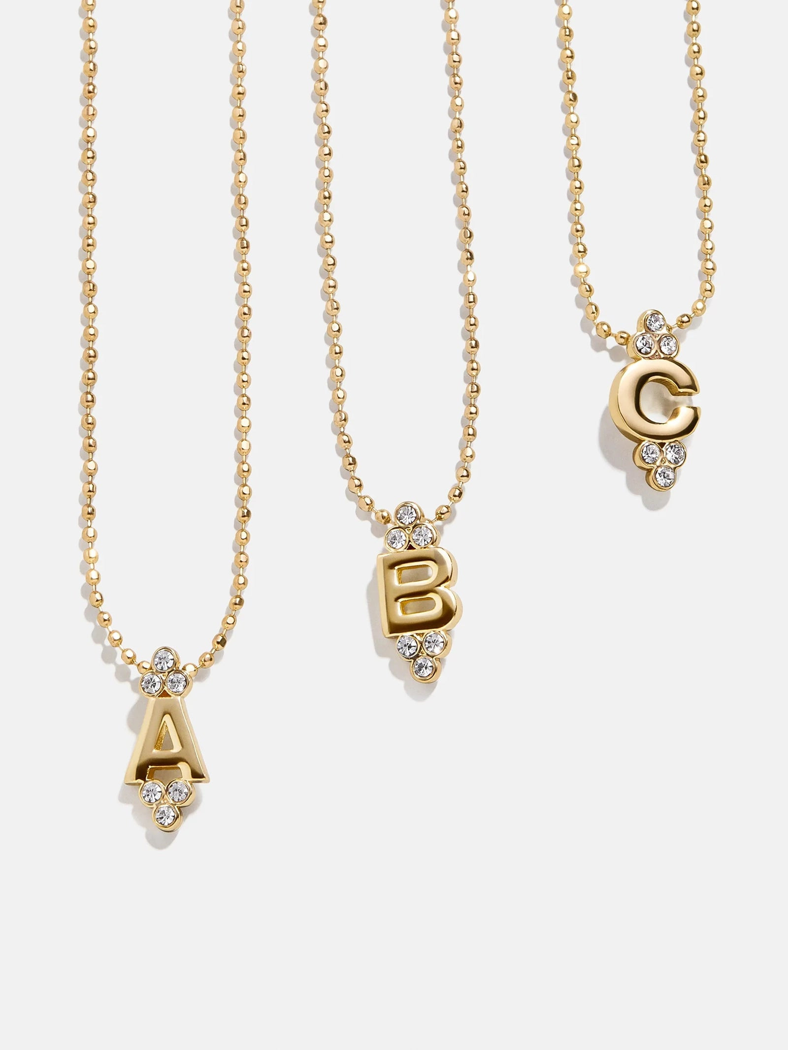 Initial Triad Necklace - Gold/Pavé | BaubleBar
