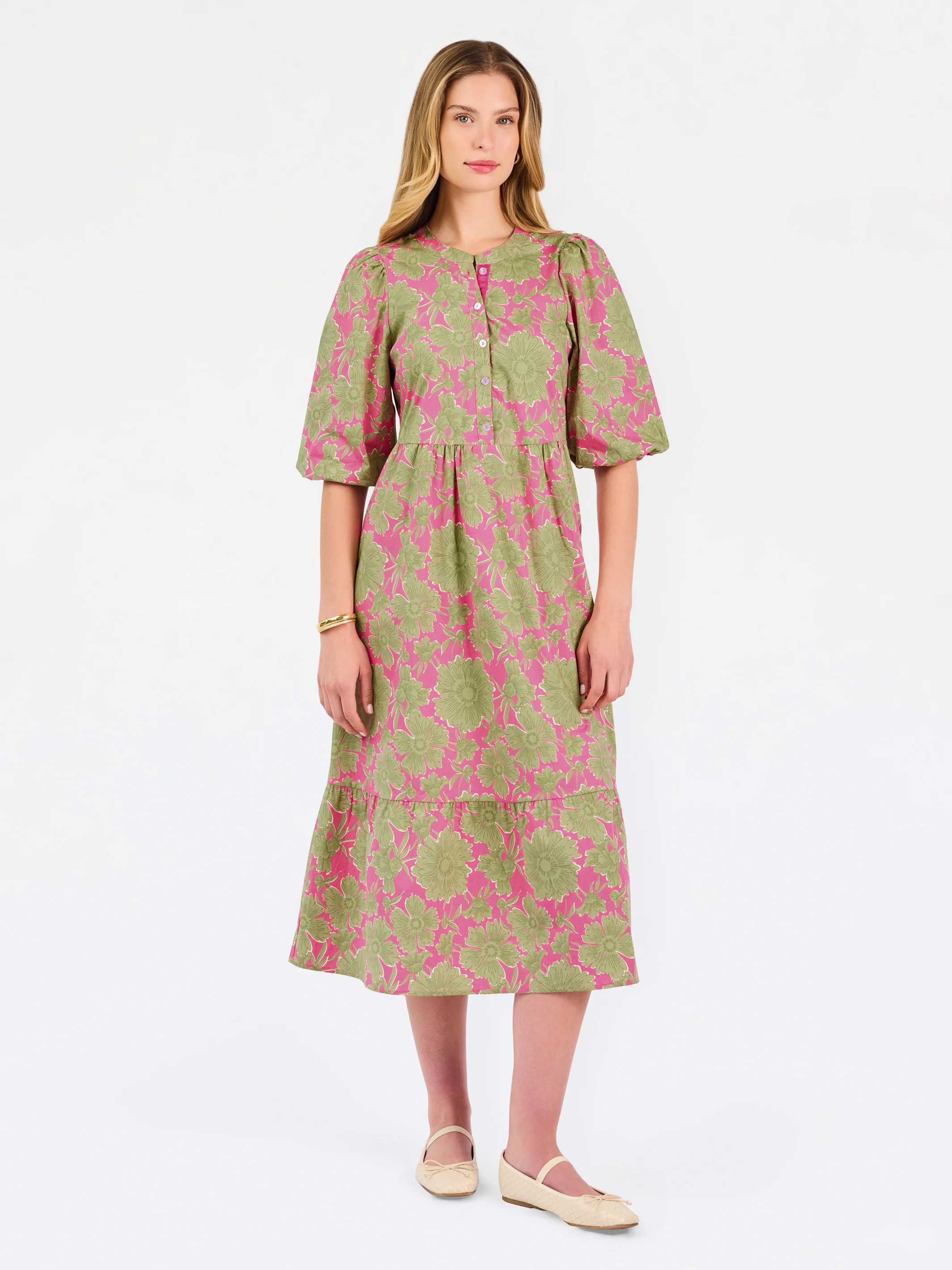Riley Midi Dress | Garden District Green | Mary Square
