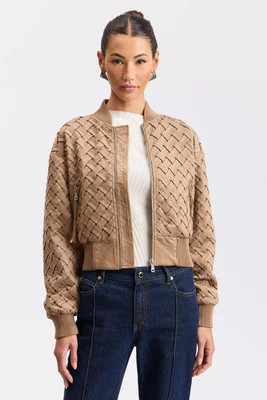 Woven Faux Suede Bomber Jacket | Avec Les Filles