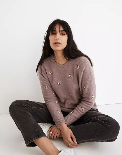 Embroidered Cross-Stitch Floral Pullover Sweater | Madewell