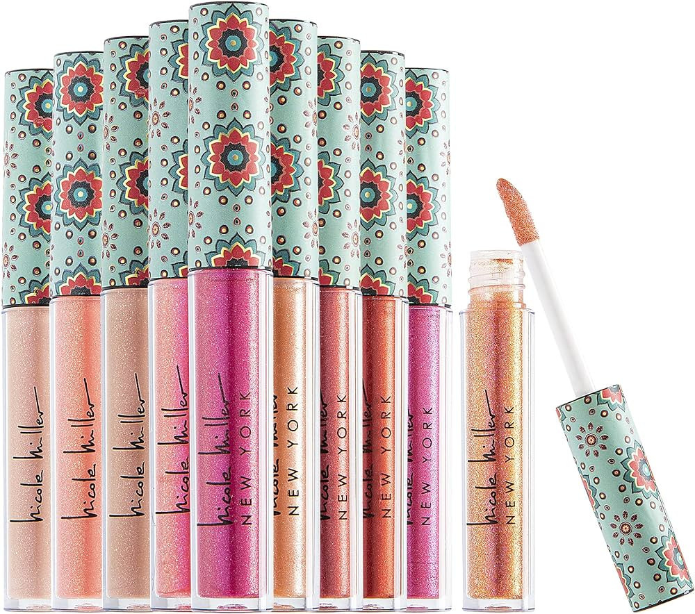 Nicole Miller 10 Pc Lip Gloss Collection, Shimmery Lip Glosses for Women and Girls, Long Lasting ... | Amazon (US)