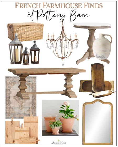 All my fave European and French style pieces at Pottery Barn!
#homedecor #frenchfarmhouse #diningtable #mirror #rusticvase #arearug #chandelier 

#LTKunder100 #LTKhome #LTKFind