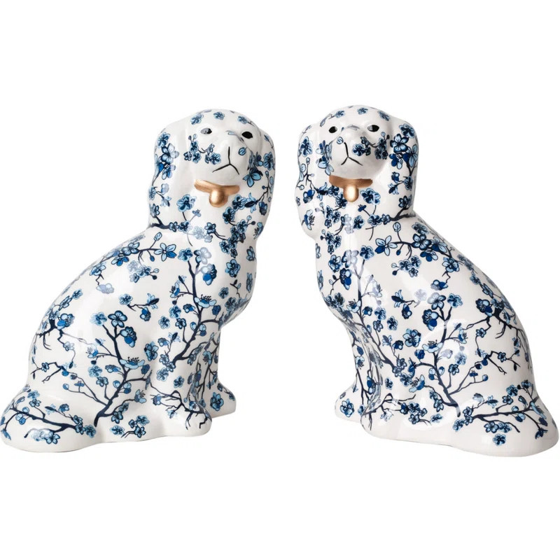 PAIR OF CHERRY BLOSSOM STAFFORDSHIRE DOGS | Wayfair North America