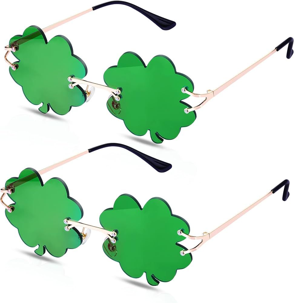 Flutesan St. Patrick's Day Irish Shamrock Glasses Leprechaun Costume Glasses Green Sunglasses Gre... | Amazon (US)