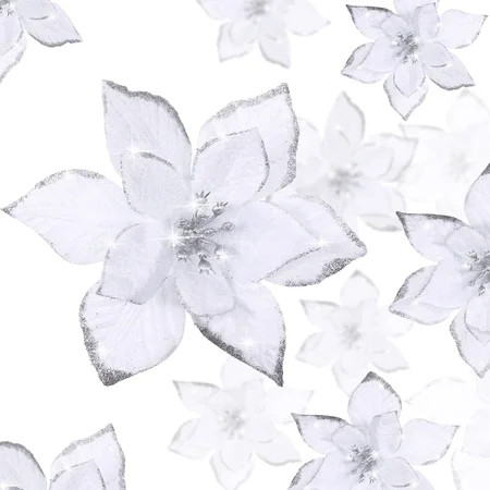 24 Pieces 6inch Christmas Glitter Poinsettia Flowers Wedding Faux Flowers Christmas Decoration Ornam | Walmart (US)