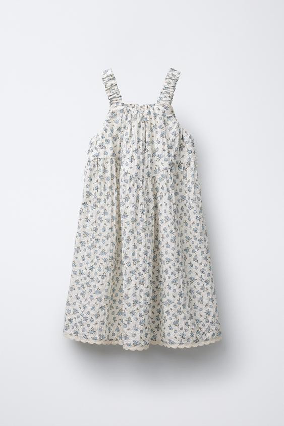 FLORAL PRINT TEXTURED DRESS | Zara US