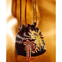 River Island Womens Black Drawstring Beaded Bag | River Island UK & IE