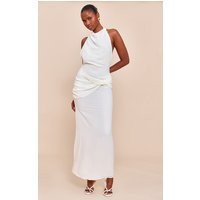 Cream Chiffon Twist Detail Maxi Dress | PrettyLittleThing US