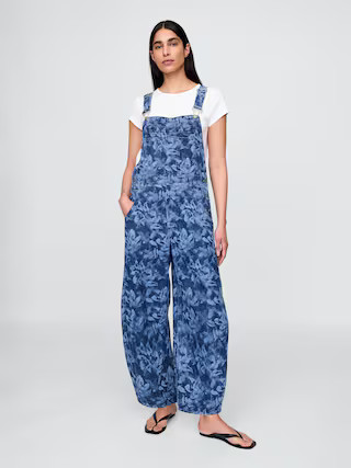 UltraSoft Denim Horseshoe Overalls | Gap (US)