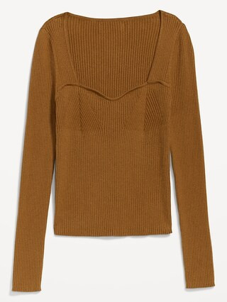 Fitted Rib-Knit Sweater for Women | Old Navy (US)