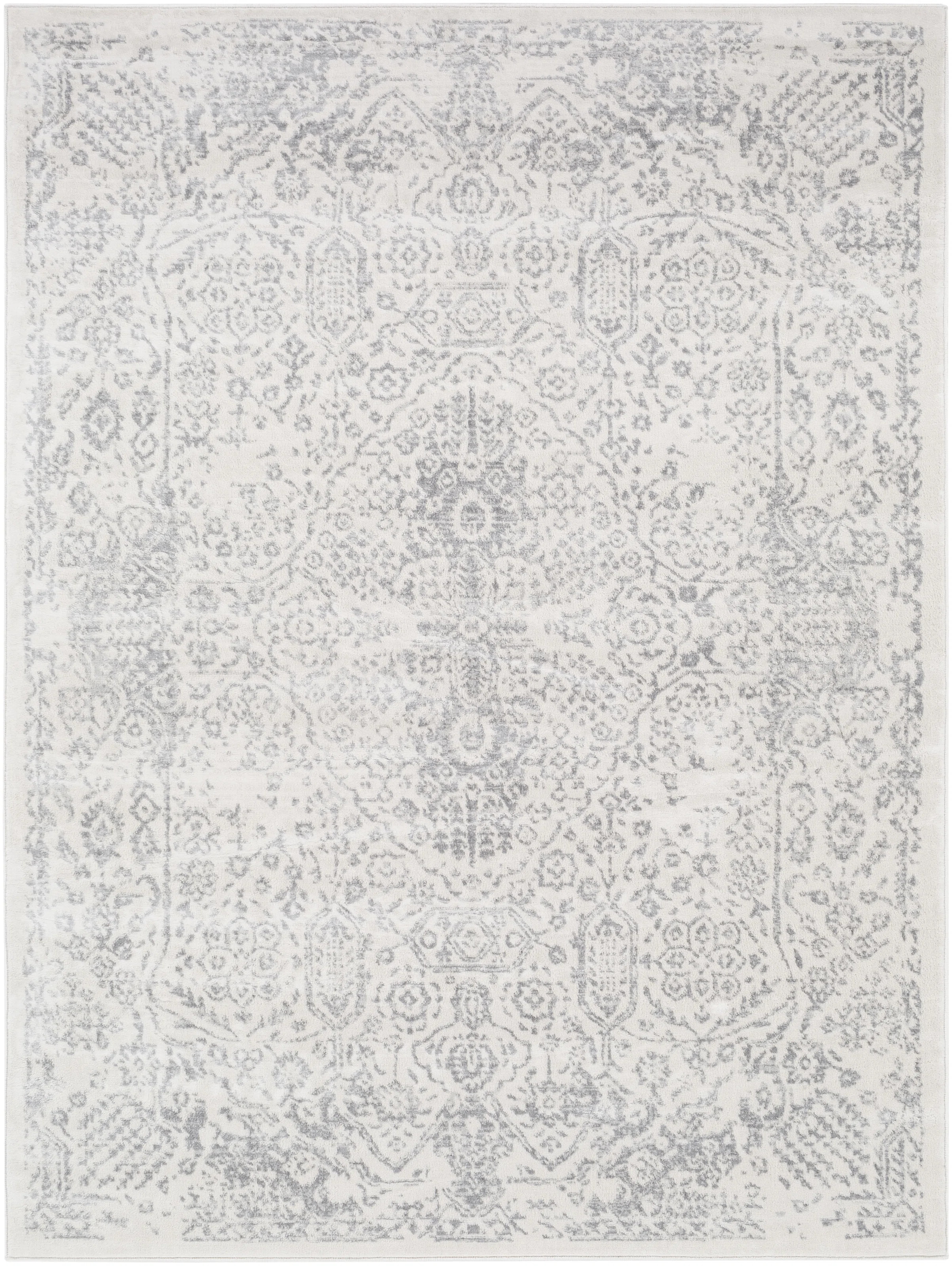 Shyann Oriental Area Rug in Gray/White | Wayfair North America