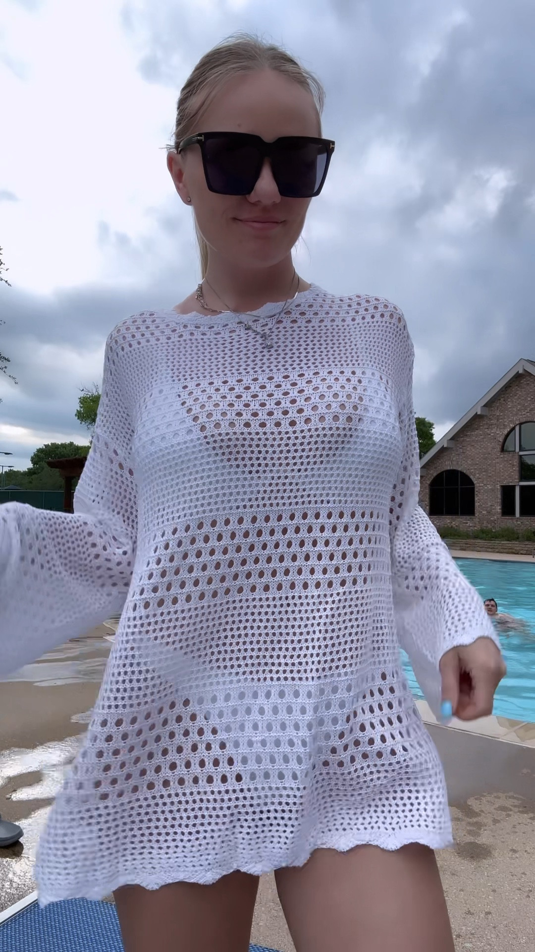 White cover up, I’m wearing size M, I love these sleeves 😍And overall look. Such a nice addition to my beachwear. 
White bikini
White slides
Summer clothes 

#LTKSeasonal #LTKVideo #LTKTravel