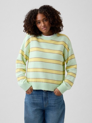 Relaxed Cotton Crewneck Sweater | Gap Factory