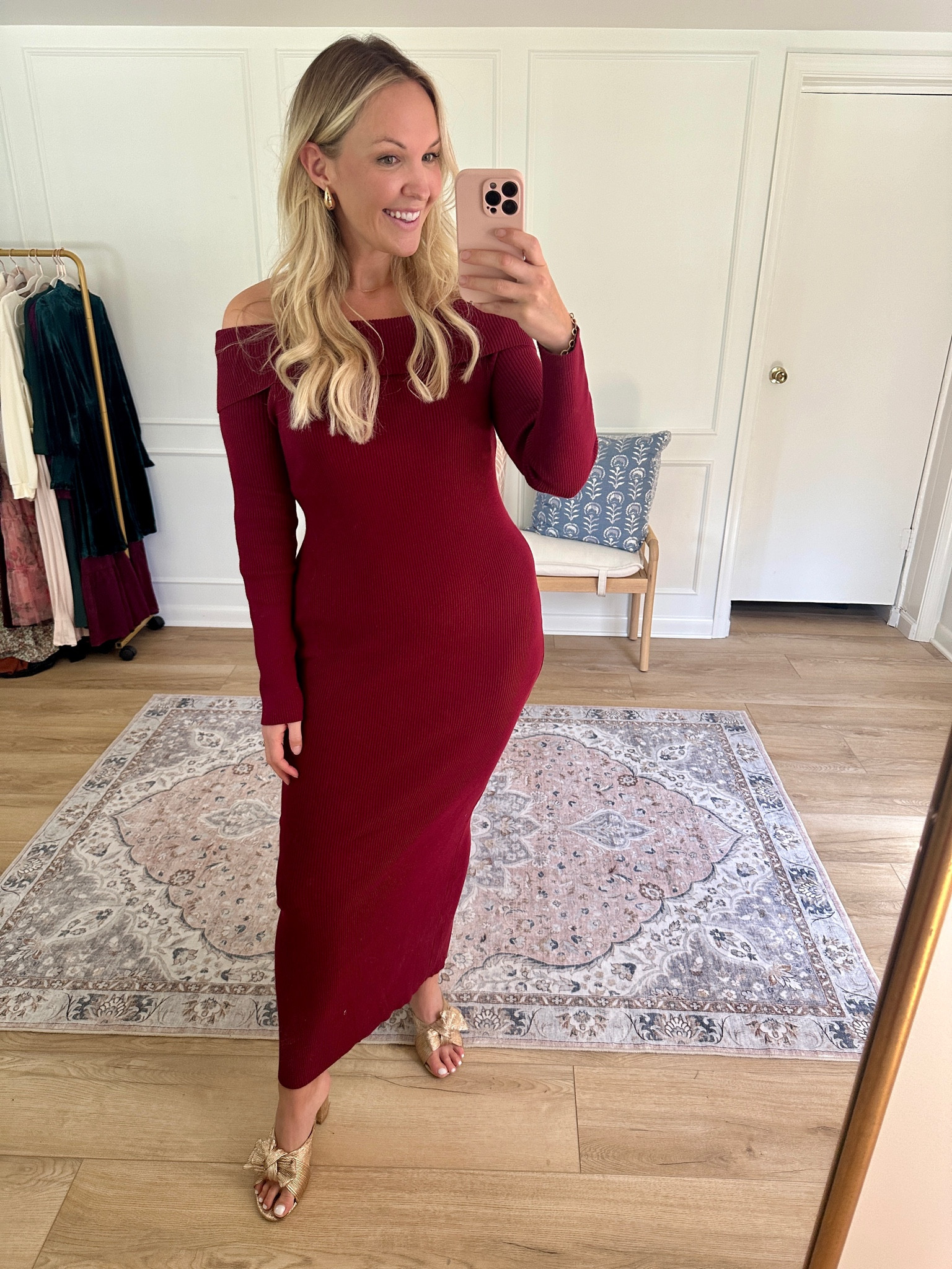 Super flattering sweater dress - occasion dress - comes in other colors and I’m wearing a large - wedding guest dress 

#LTKFindsUnder50 #LTKSeasonal #LTKWedding