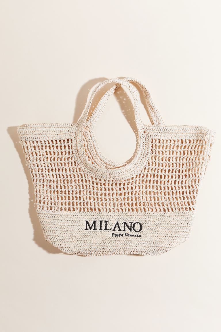 Embroidered Straw Shopper | H&M (US + CA)