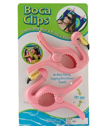 Boca Beach Towel Clips Flamingo Shape Towel Holders Set of 2 in Assorted Colors. | Amazon (US)