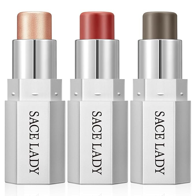 SACE LADY Face Sticks Trio, Cream Contour, Highlighter & Blush Makeup Sticks for Face, Easy to Bl... | Amazon (US)