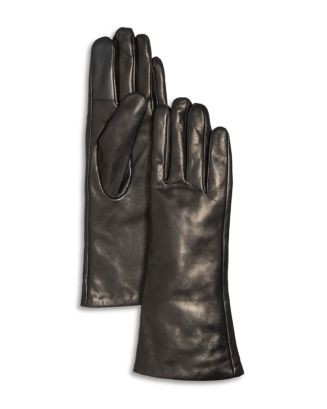 Mid-Length Cashmere Lined Leather Tech Gloves - Exclusive | Bloomingdale's (US)