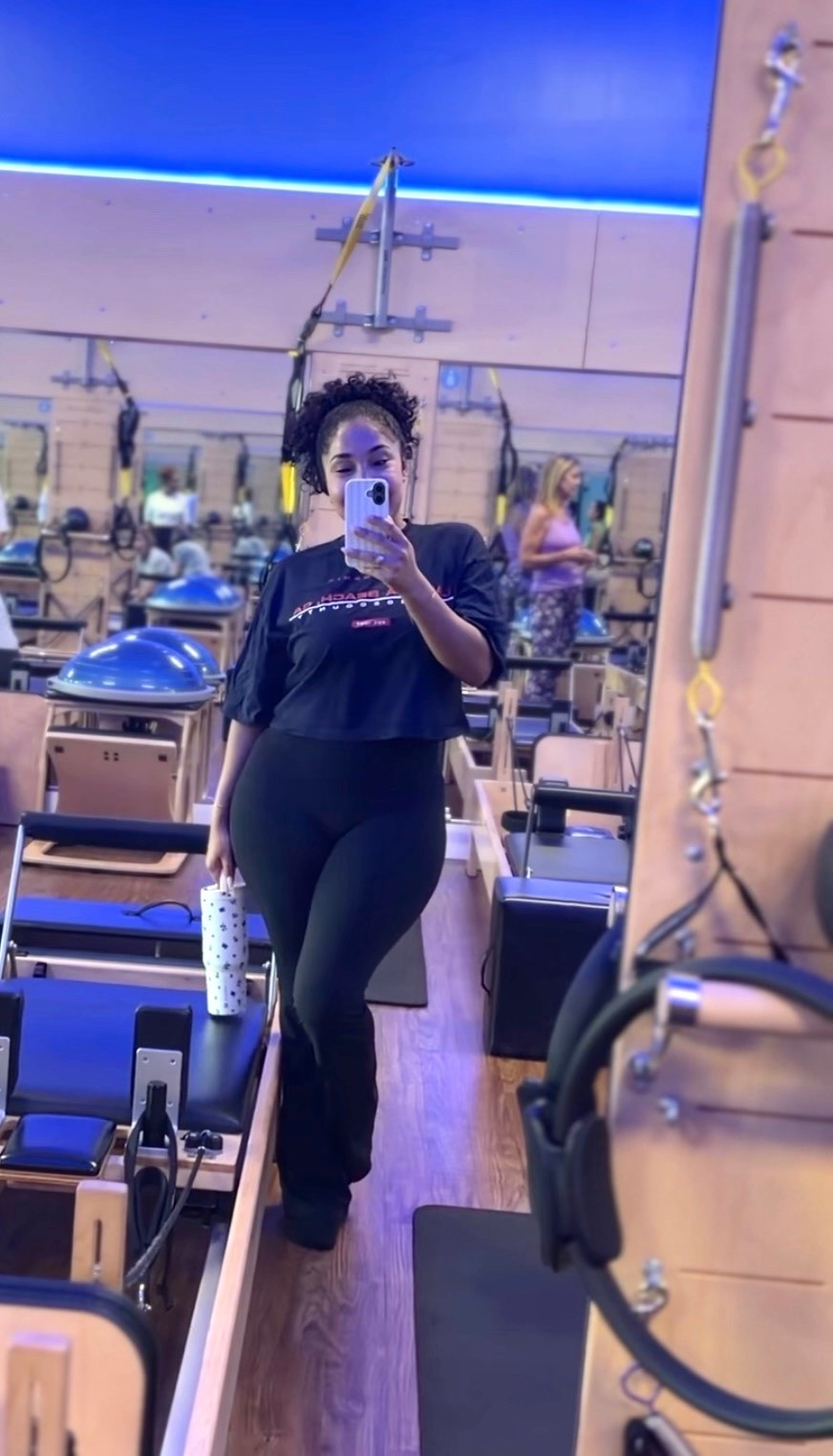 Halara leggings, a cropped tee and a cute Hydrojug is pretty much my go-to Pilates fit these days for reformer class. Just me and my high waisted, tummy control leggings against the world #leggings #tummycontrol #pilates #reformerpilates

#LTKfitnessgoals #LTKActive #LTKootd