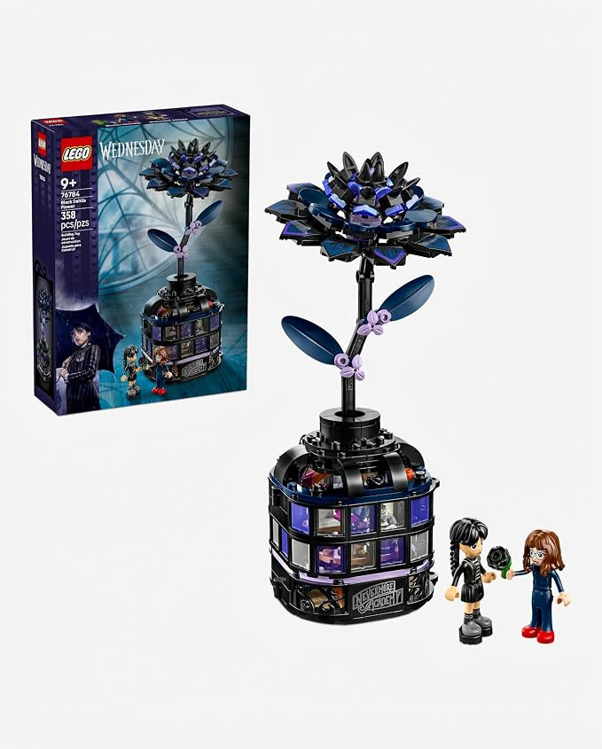 LEGO Wednesday Black Dahlia Flower Building Toy - Pretend Play Set for Girls & Boys, Ages 9+ - wi... | Amazon (US)