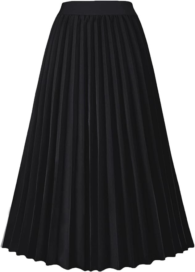 GOLDSTITCH Women's High Waist Pleated Skirt A line Swing Midi Skirt | Amazon (US)