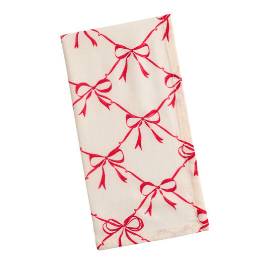 White and Red Bow Napkin by World Market | World Market