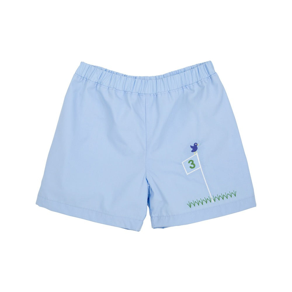 Shelton Shorts - Beale Street Blue with Golf Applique & Worth Avenue White Stork | The Beaufort Bonnet Company