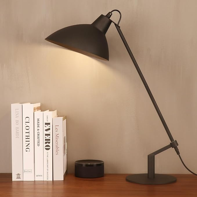 Desk Lamp Modern Industrial 100% Metal Table Lamp 22", Soft White Light (3000K) with Adjustable S... | Amazon (US)
