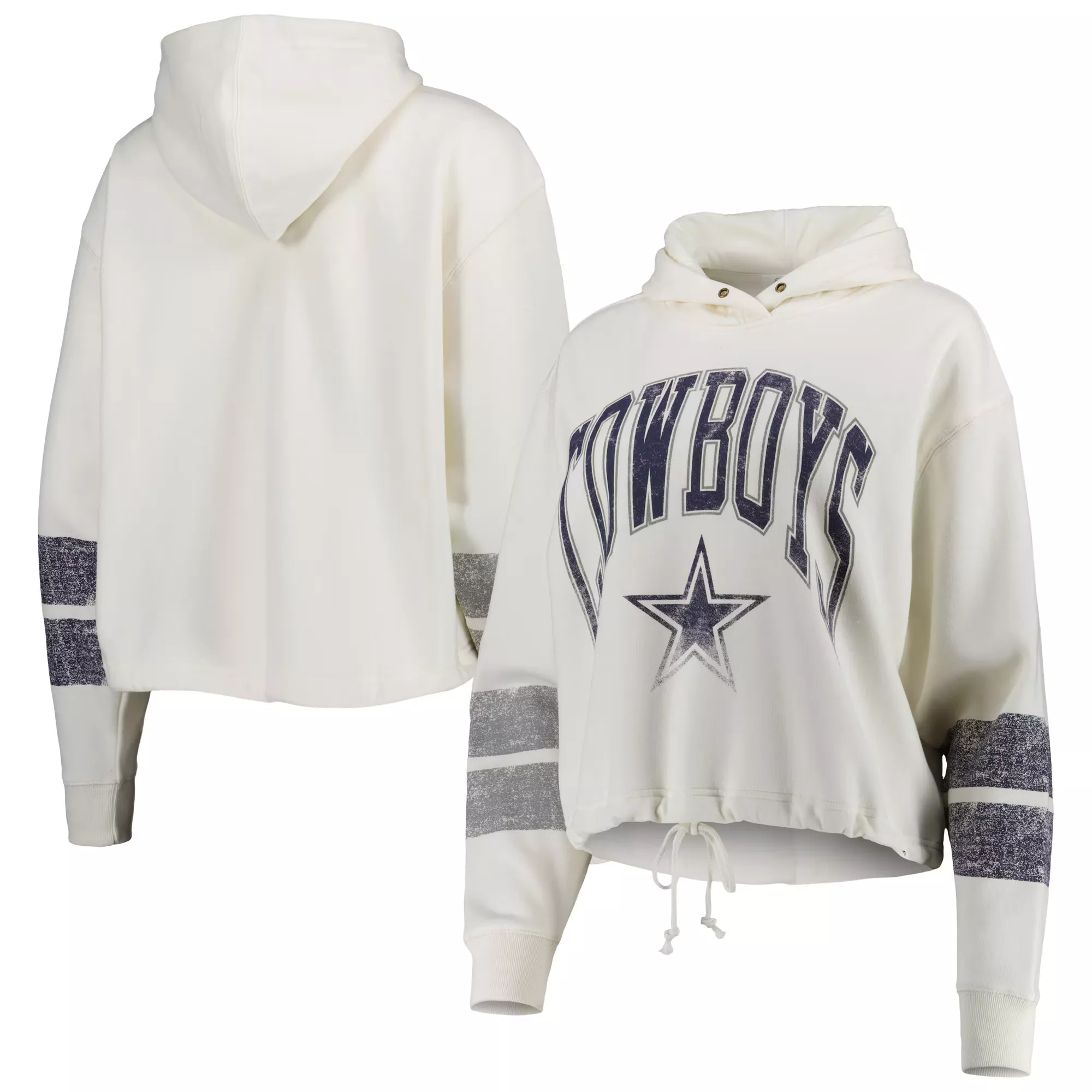 Women's Dallas Cowboys '47 Gray Upstage Kennedy Raglan Cropped Pullover  Sweatshirt