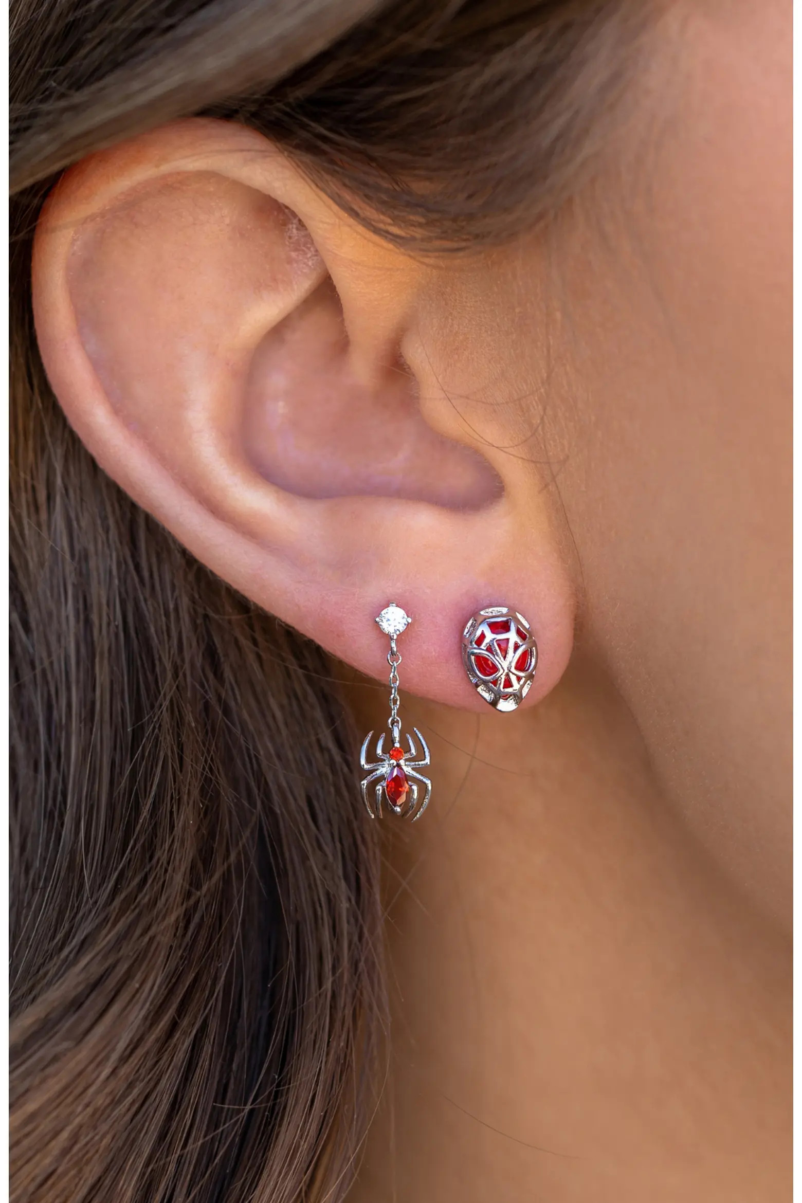 Girls Crew Marvels Spiderman Mismatched Stud Earrings (Women) | Nordstrom | Nordstrom