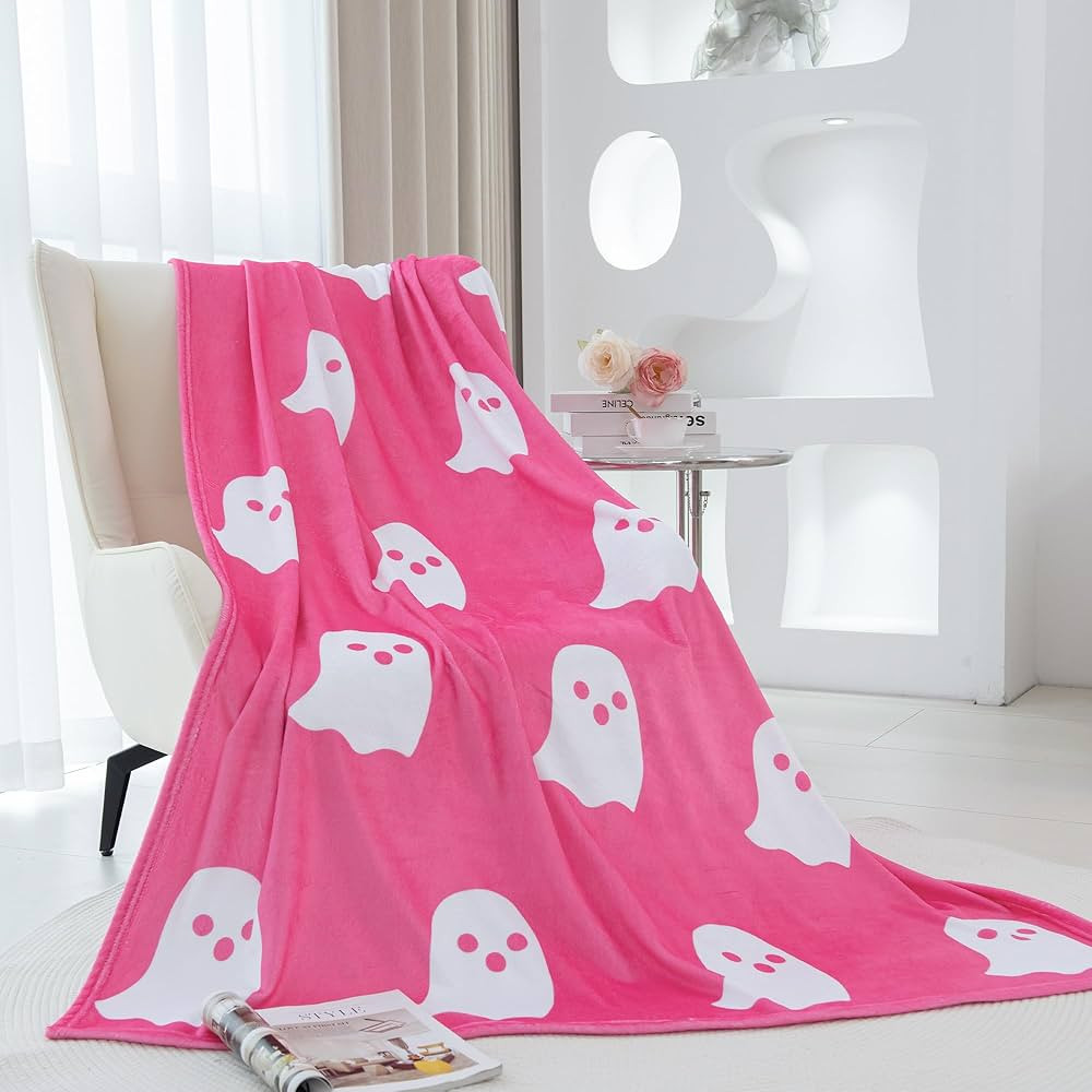 50 x 70 Extra Length Throw Blanket Funny Horror Ghost Fleece Blanket - Cozy and Warm Throw Blanke... | Amazon (US)