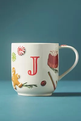 Holifaye Stoneware Monogram Mug | Anthropologie (US)