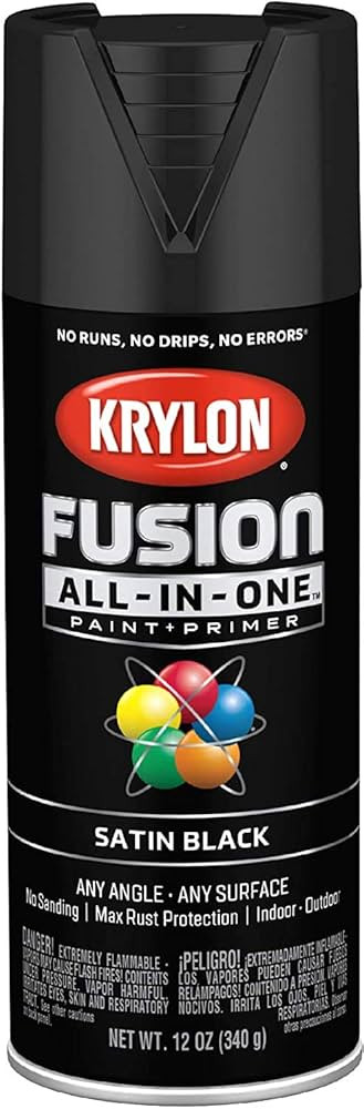 Fusion All-in-One Spray Paint for Indoor/Outdoor Use, Satin Black, 6-PackL8 | Amazon (US)