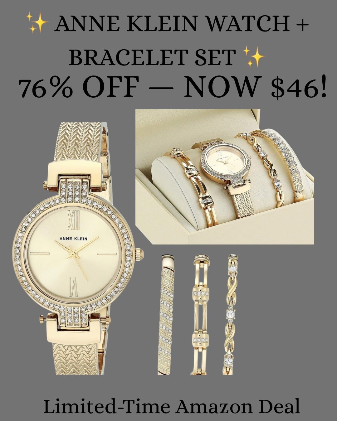 ✨ A little luxury without the luxury price! ✨

This Anne Klein watch + bracelet set is 76% OFF and just $46! 😍 The watch is gorgeous on its own, but I love that you get the coordinating bracelets too. Such an easy way to elevate your everyday look or grab a beautiful gift. 🎁

🛍️ Tap to shop this deal before the price changes!


#LTKFinds #LTKStyle #AffordableLuxury #JewelryFinds #StyleOver40

#LTKSaleAlert #LTKOver40