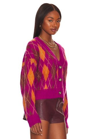 DAYDREAMER Argyle Cardigan in Fuchsia Sunset from Revolve.com | Revolve Clothing (Global)