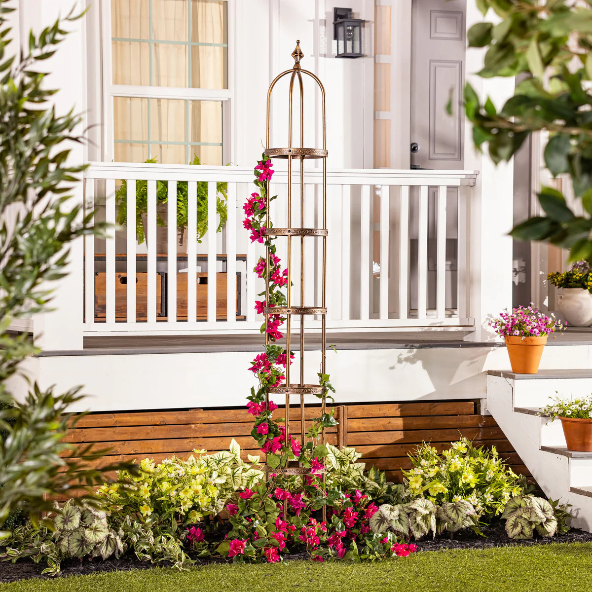 7' Powder-Coated Steel Garden Obelisk | Plow & Hearth | Plow & Hearth