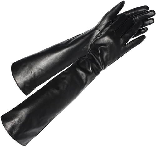 DLUXCA Winter Leather Gloves Ladies Touch Screen Long Gloves Thin Lining Warm Soft Continuous Finger Gloves (Color : D, Size : L) | Amazon (US)