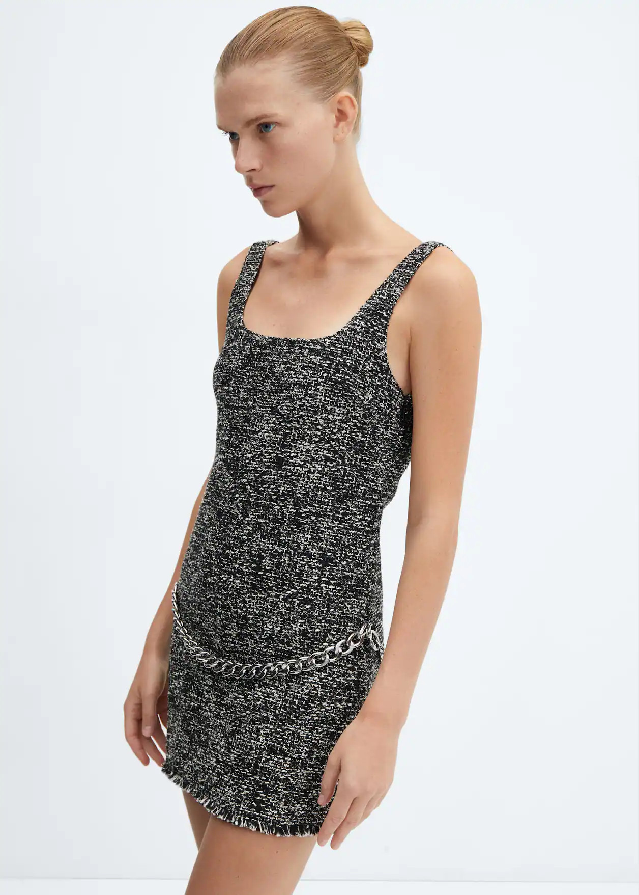 Chain tweed dress -  Woman | Mango Canada | Mango Canada