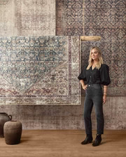 Billie BIL-01 Ink / Salmon Area Rug | Amber Interiors