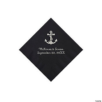 Black Anchor Personalized Napkins with Silver Foil - Beverage | Oriental Trading | Oriental Trading Company