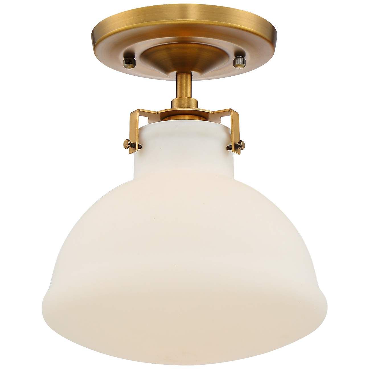Possini Euro 10 1/4" Wide Gold and Opal Glass Ceiling Light - #80X02 | Lamps Plus | LampsPlus.com