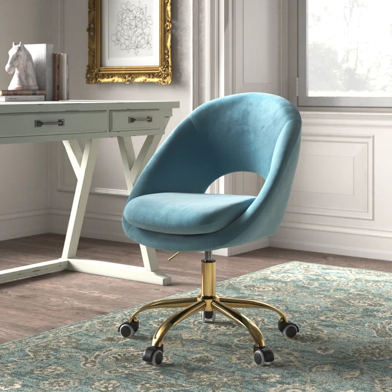 Louise Velvet Modern Task Chair with Ergonomic Design | Wayfair North America