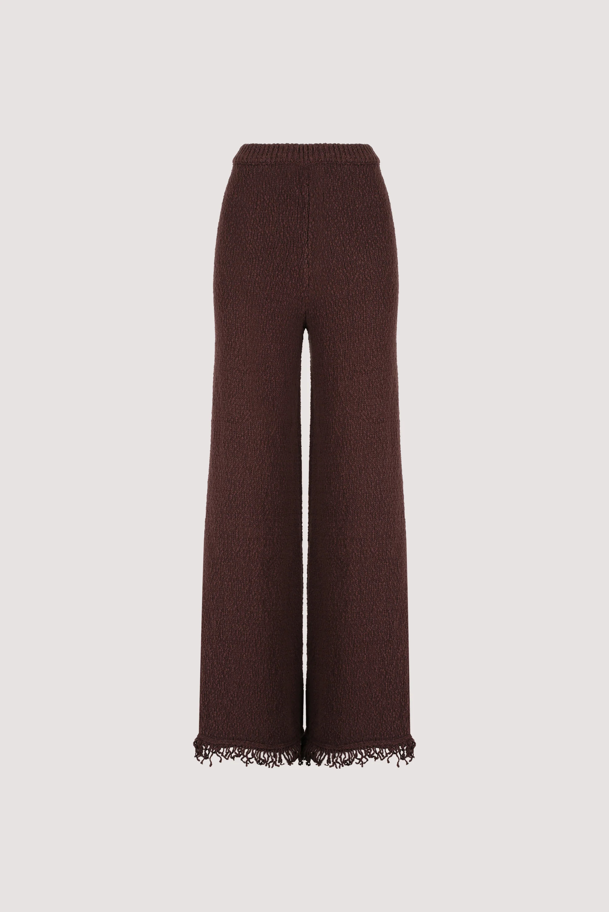 SUE CHOC FRINGE KNIT PANT | DISSH