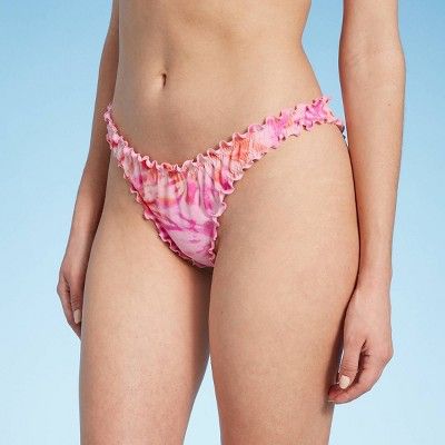 Women's High Leg Extra Cheeky Ruffle Bikini Bottom - Shade & Shore™ | Target