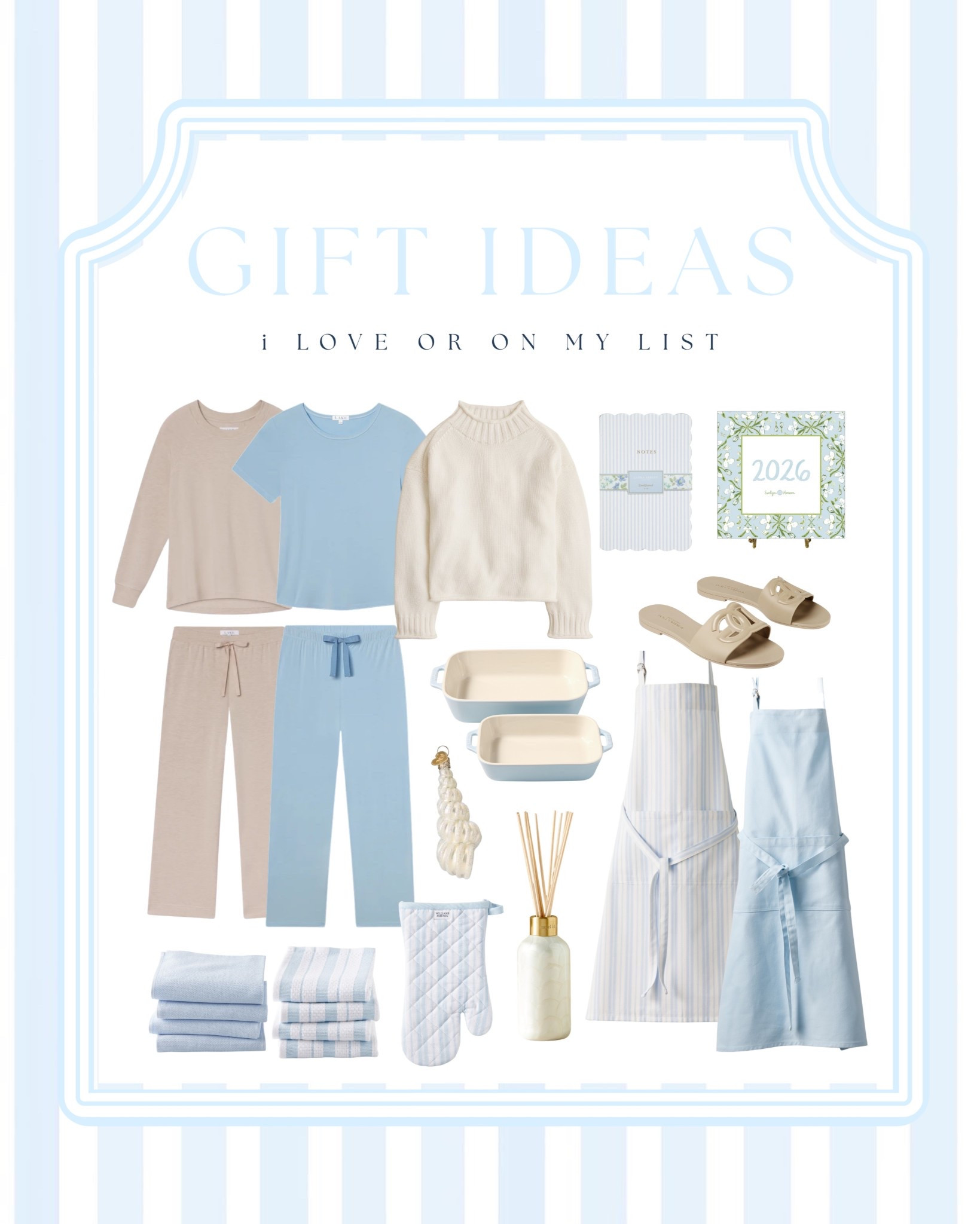 Gift ideas I truly love or have on my own wish list 🤍
Soft blues, cozy neutrals, and timeless home + lifestyle finds that feel calm, classic, and coastal. Perfect for thoughtful gifting (or treating yourself ✨) 

coastal gift ideas | blue and white gift guide | neutral gift ideas | Serena and Lily style gifts | cozy loungewear gifts | coastal home decor |gifts | classic gift ideas for women | coastal chic gifts | modern coastal style | lake pajamas | cooking essentials

#LTKFindsUnder50 #LTKGiftGuide #LTKHoliday