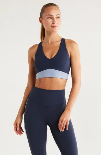 Studio Luxe V-Neck Racerback Sports Bra | Nordstrom